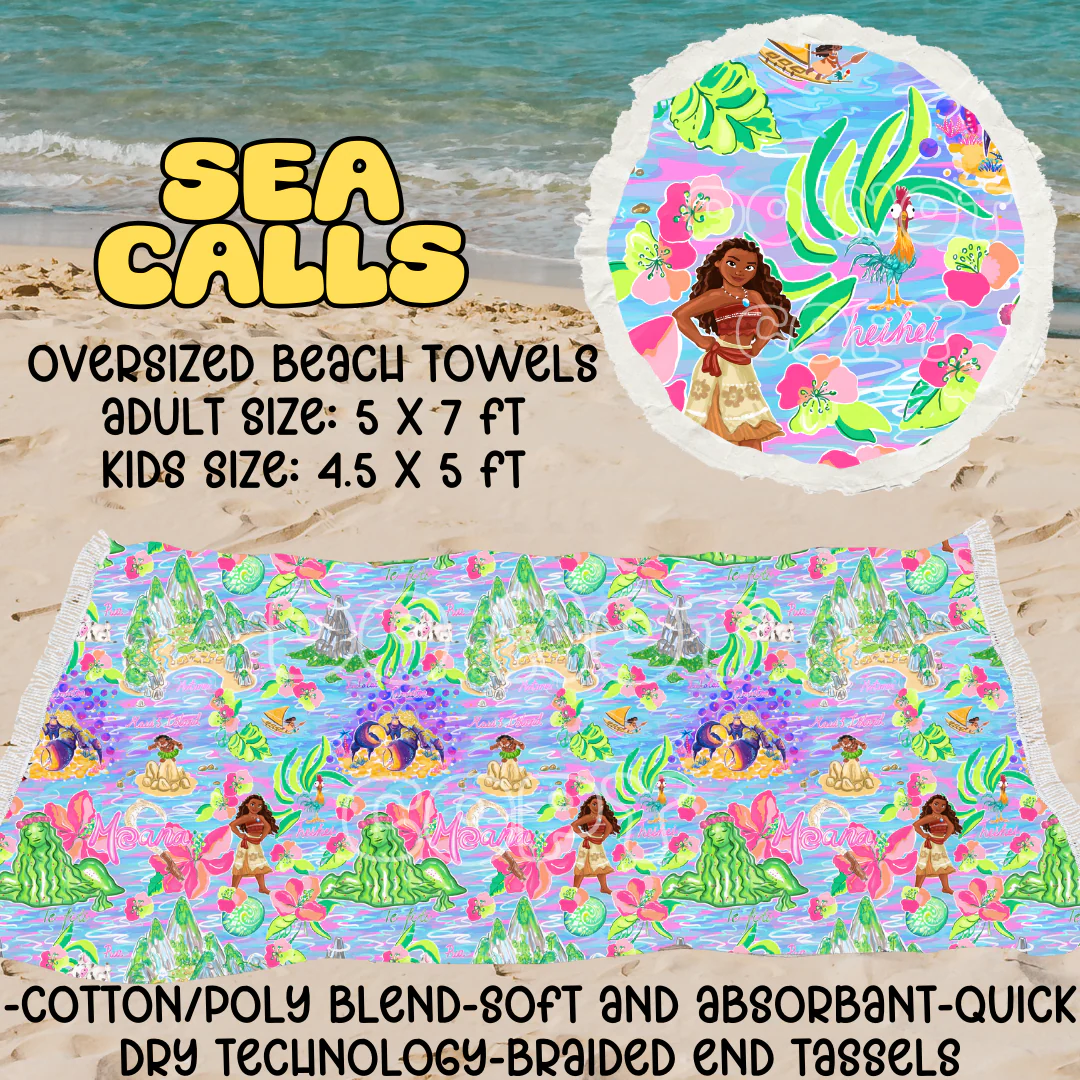 Sea Calls -OVERSIZED BEACH TOWEL 6-PREORDER CLOSING 3/20