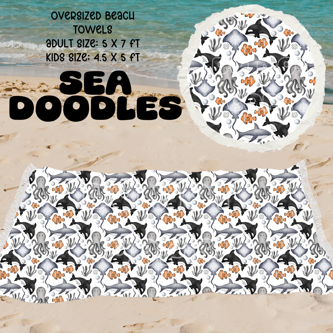 Sea Doodles-OVERSIZED BEACH TOWEL 6-PREORDER CLOSING 3/20