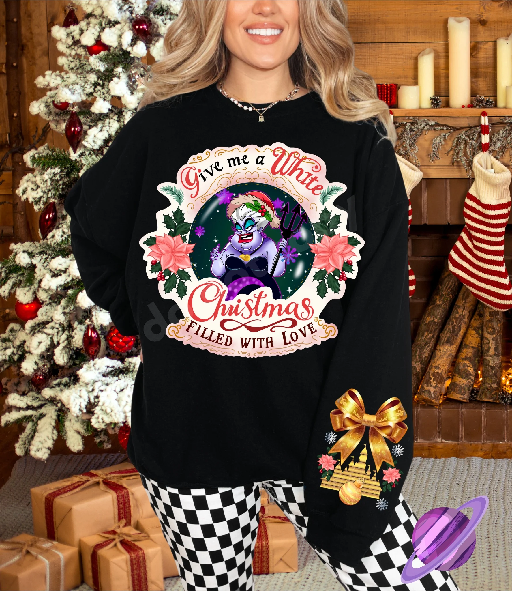 SEA WITCH- CREWNECK SWEATSHIRT  W/ SLEEVE PRINT