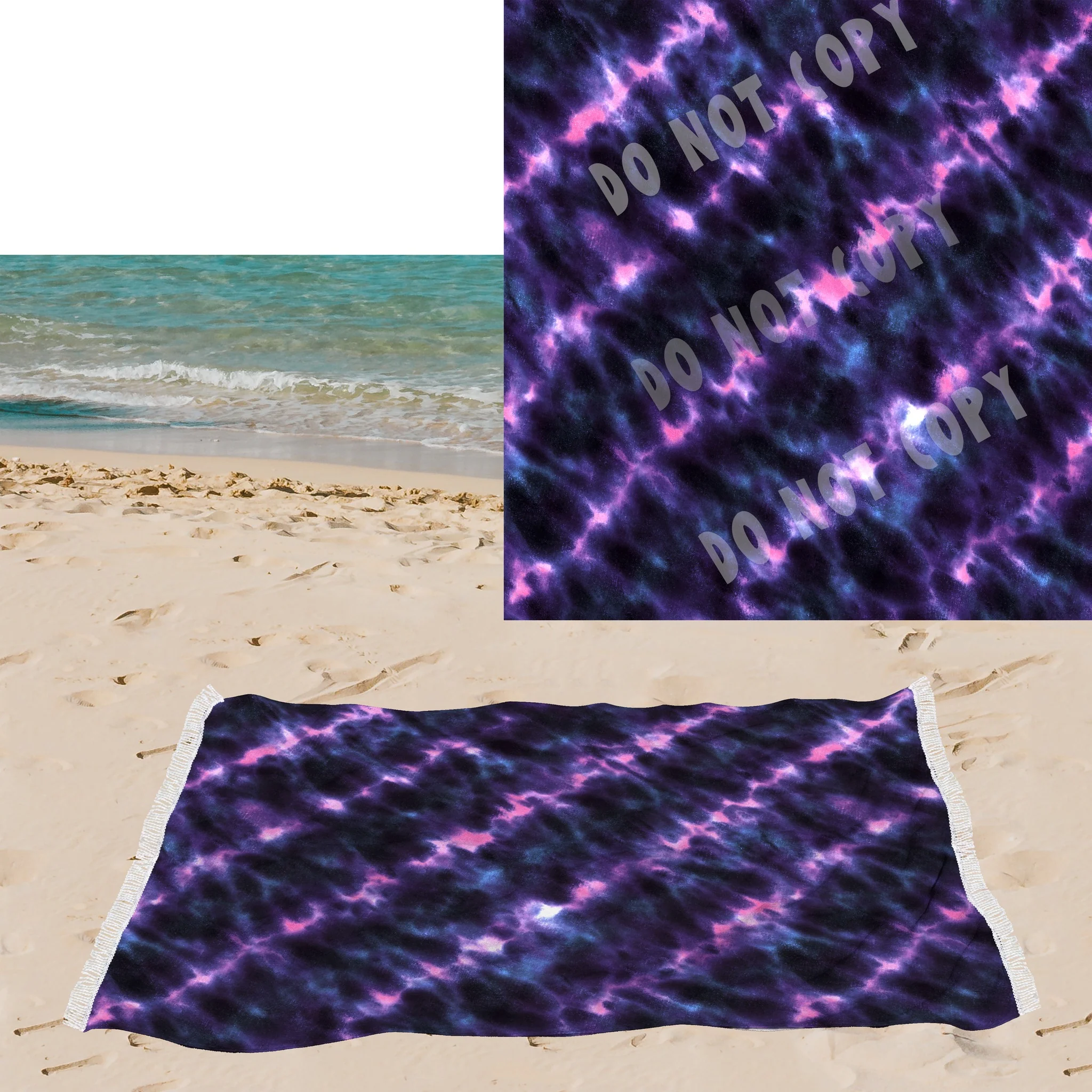 Shibori Tie Dye-OVERSIZED BEACH TOWEL 6-PREORDER CLOSING 3/20