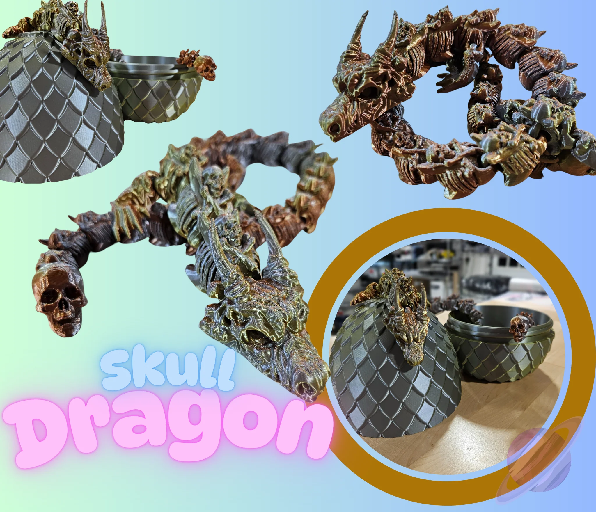 3D PRINTED SKULL DRAGON