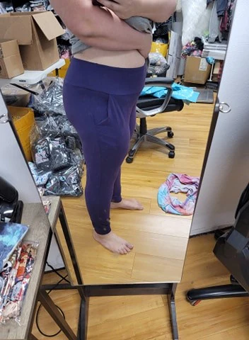 SOLID NAVY YOGA WAIST JOGGERS (ADULTS/KIDS) - Image 3