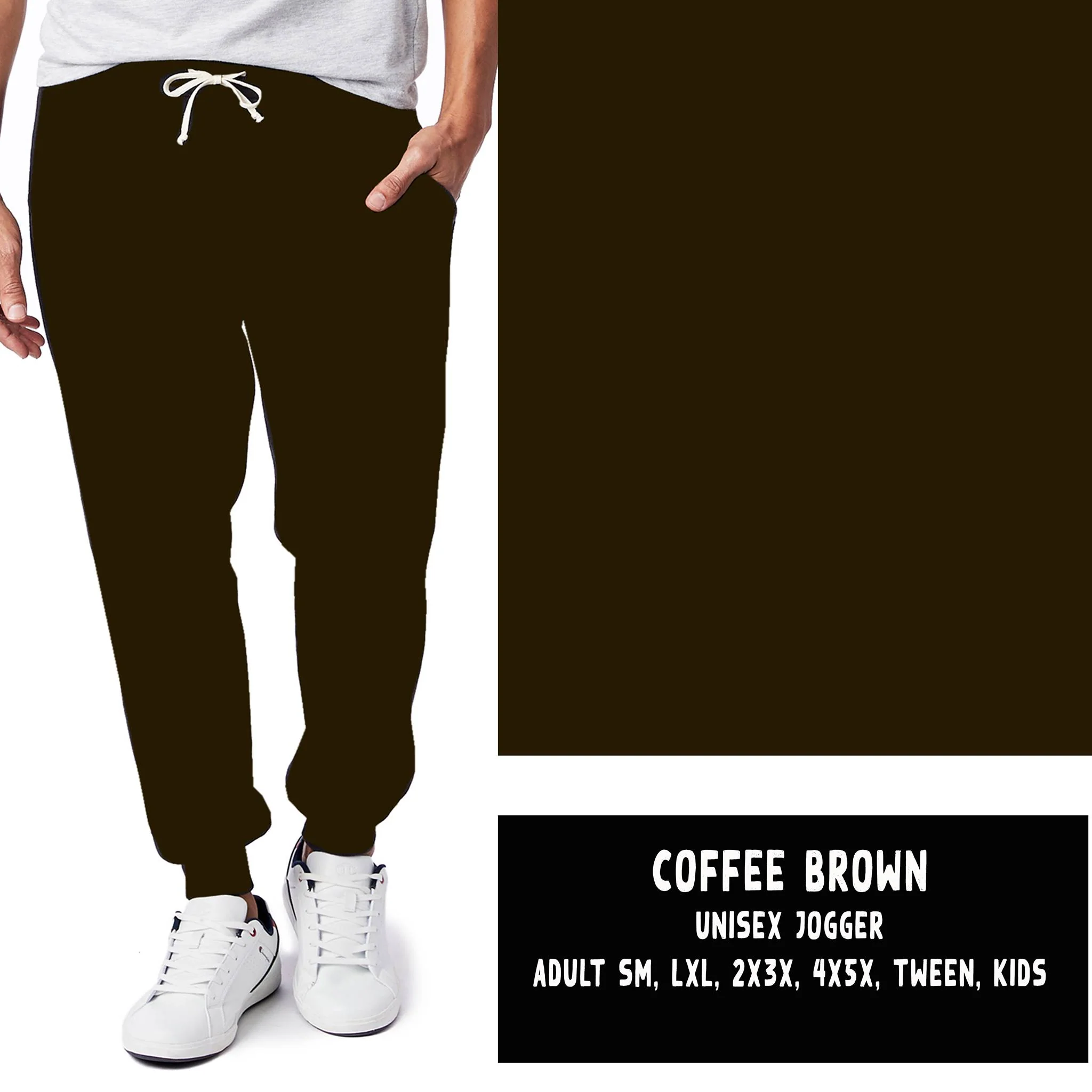 SOLIDS RUN-COFFEE BROWN LEGGINGS/JOGGERS - Image 2