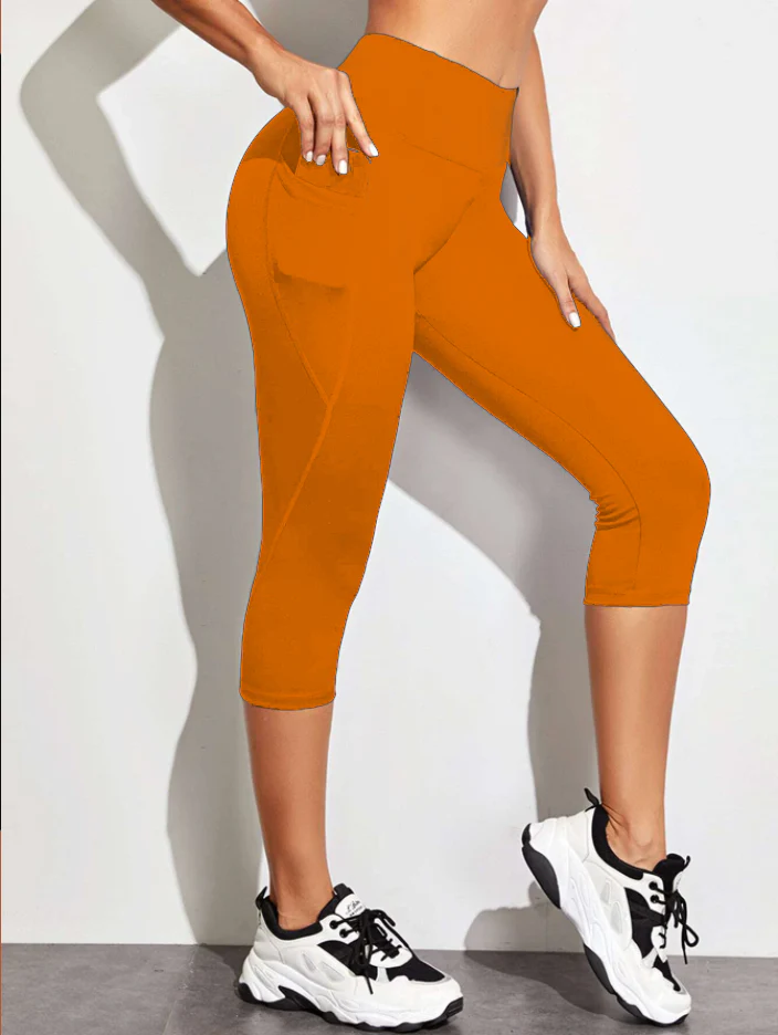SPC RUN-BURNT ORANGE- POCKET CAPRI- 2 OPTIONS - Image 2