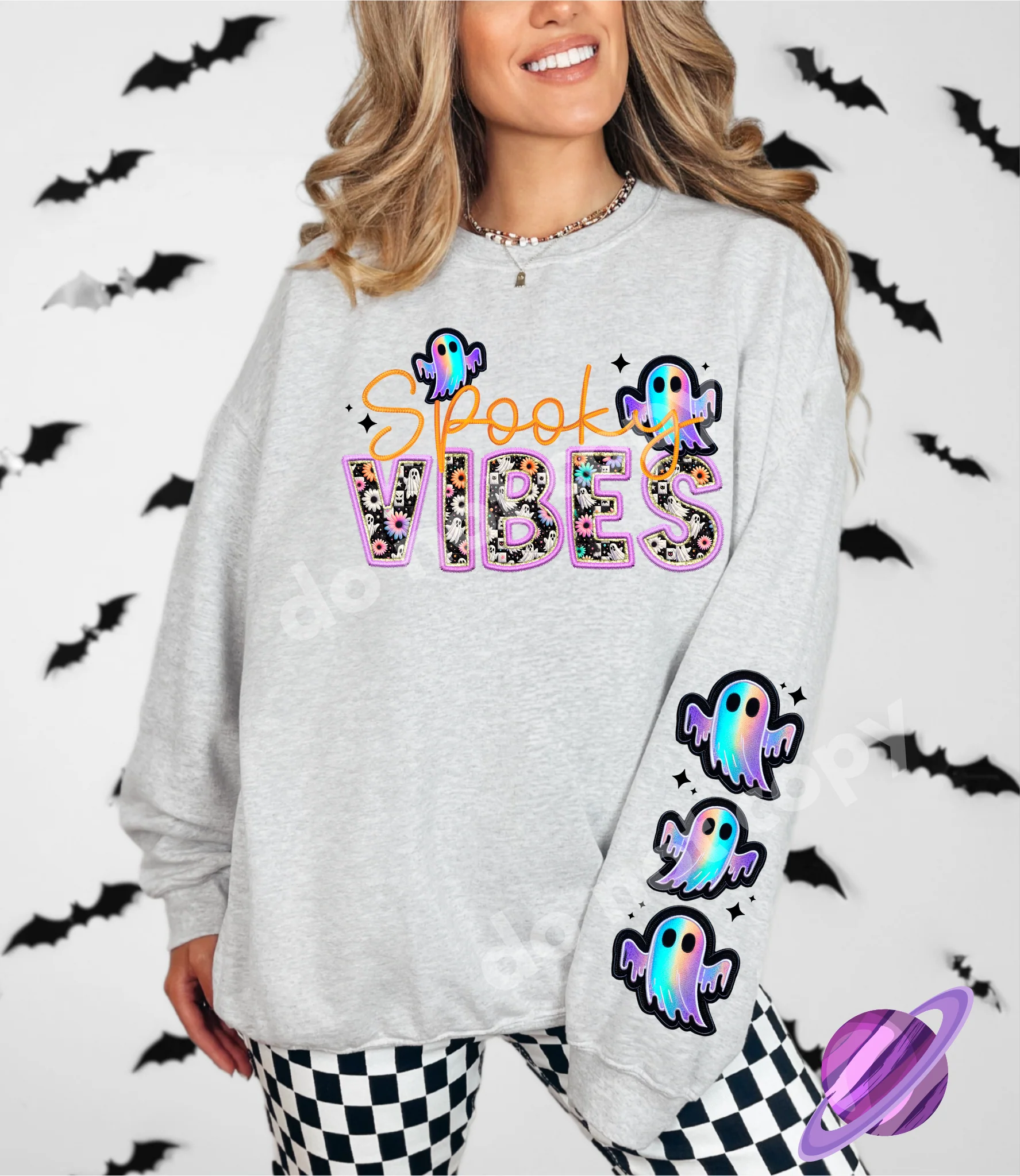 SPOOOKY FAUX EMBROIDERY SWEATSHIRTS 2 - Image 5