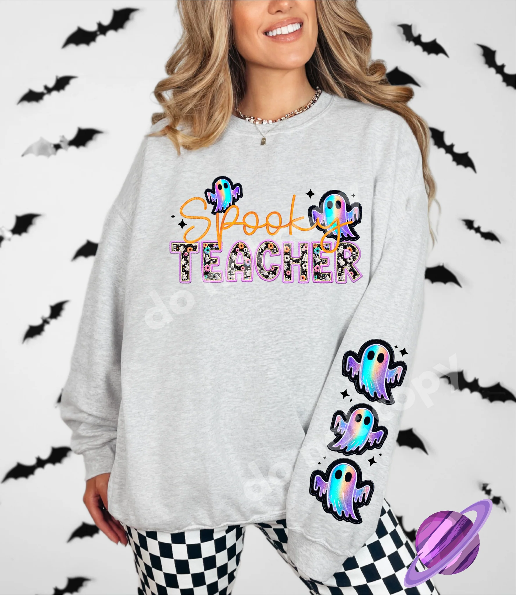 SPOOOKY FAUX EMBROIDERY SWEATSHIRTS 2 - Image 6