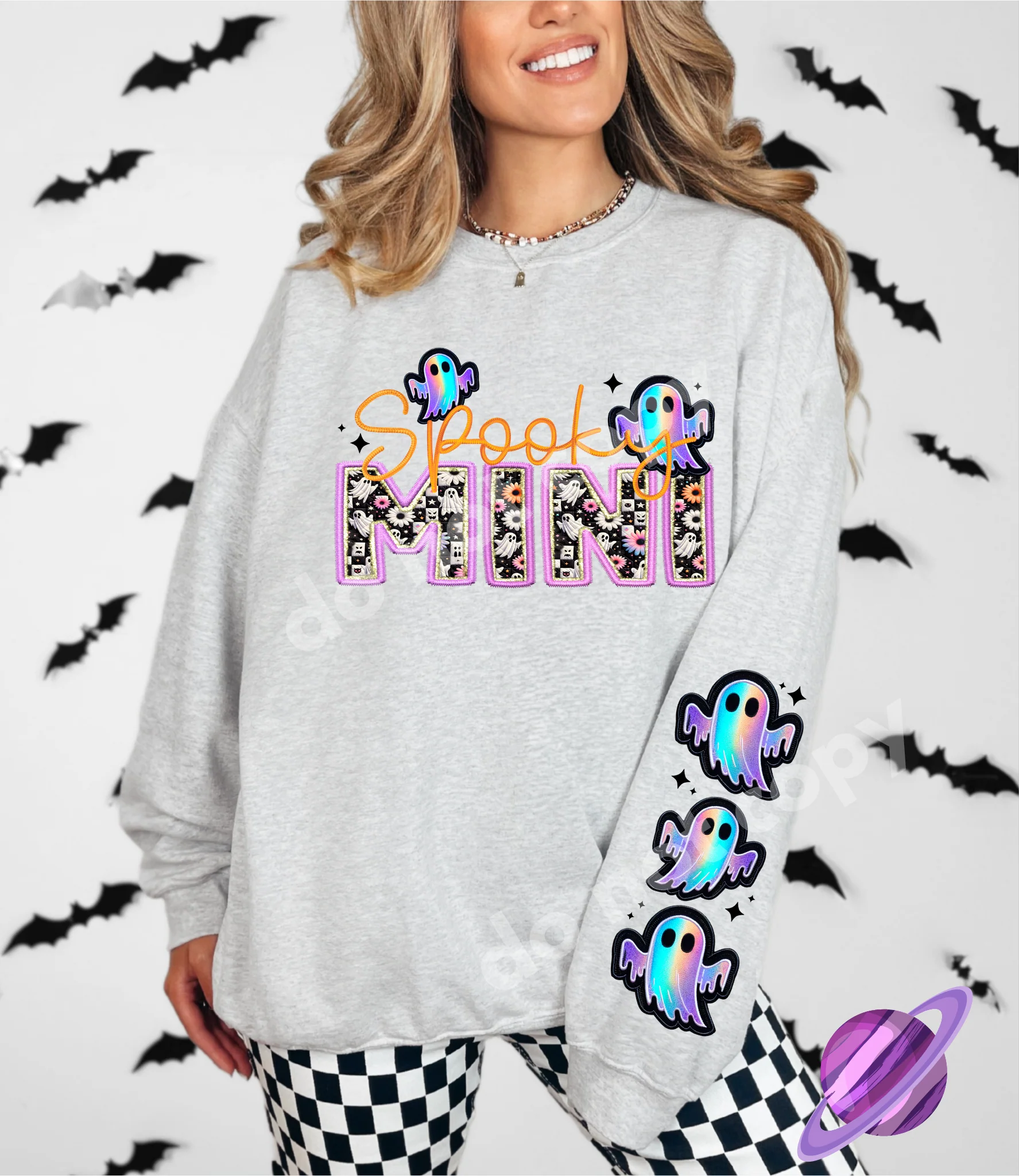 SPOOOKY FAUX EMBROIDERY SWEATSHIRTS - Image 6