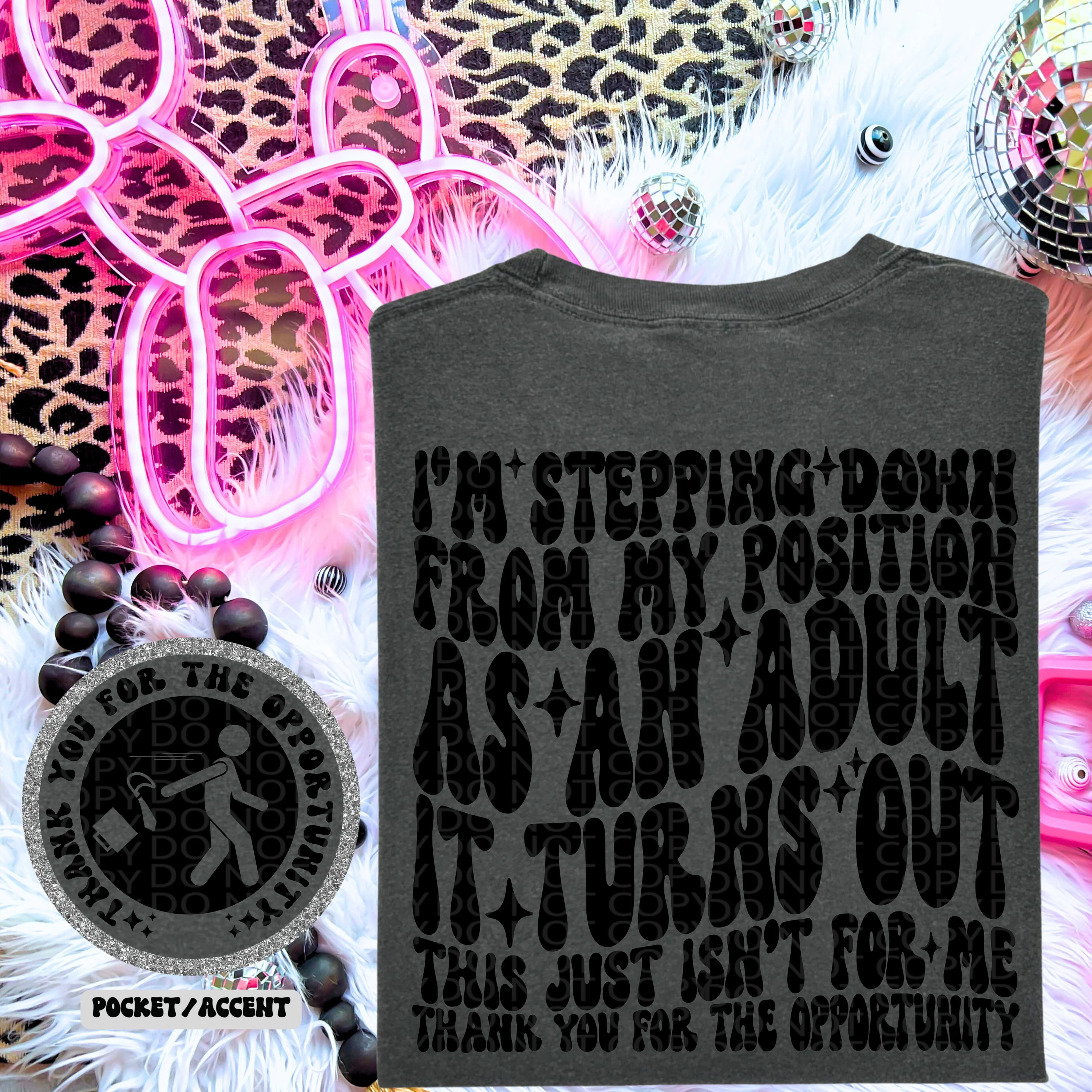 STEPPING DOWN- POCKET PRINT DOUBLE SIDED TEE - Image 2