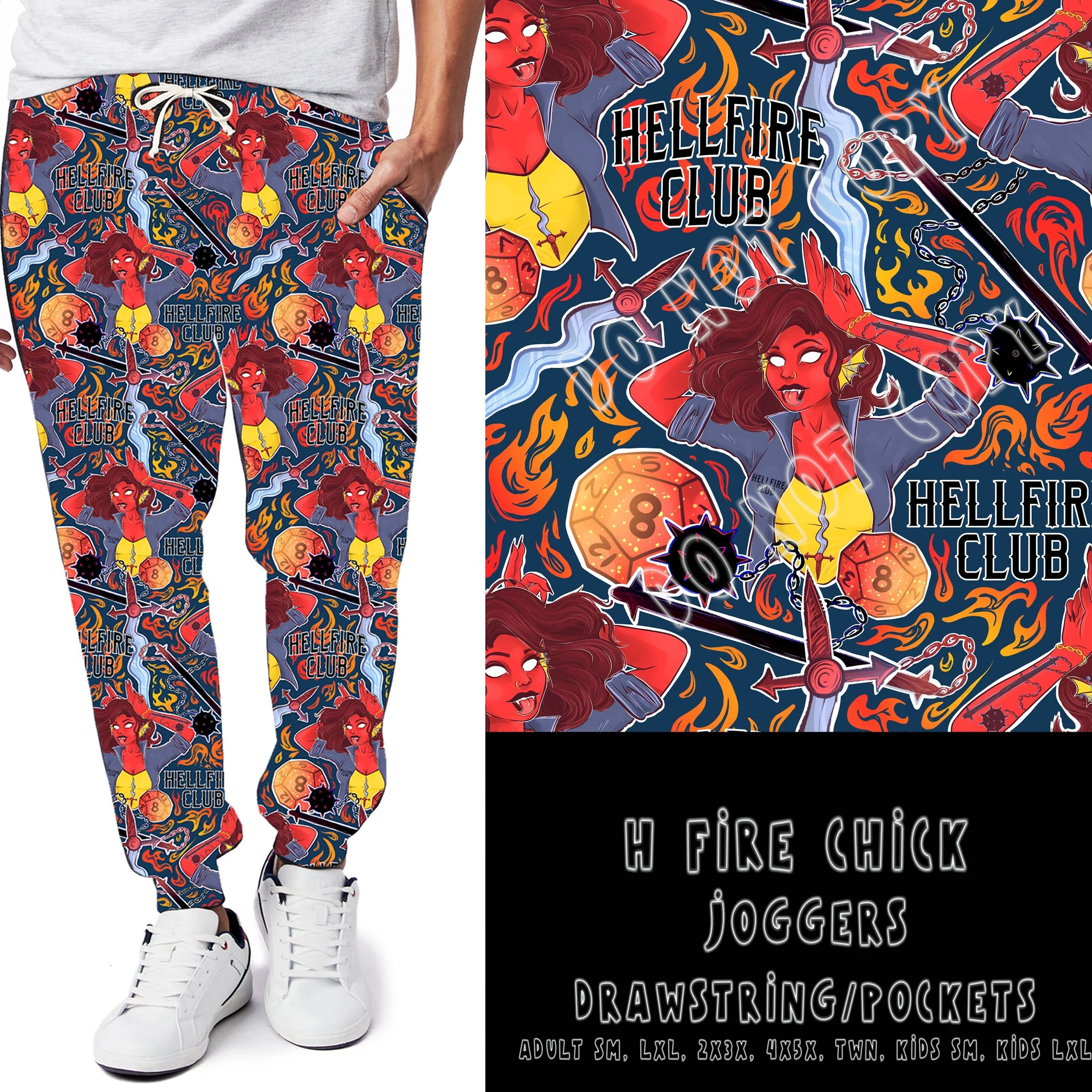 STRANGE RUN- H FIRE CHICK LEGGINGS/JOGGERS - Image 2
