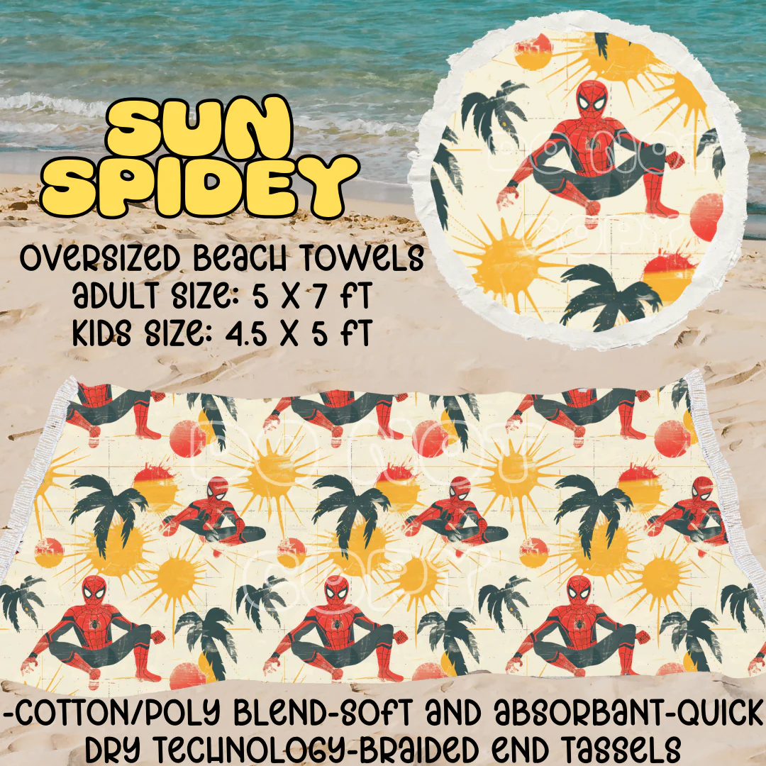 Sun Spidey -OVERSIZED BEACH TOWEL 6-PREORDER CLOSING 3/20