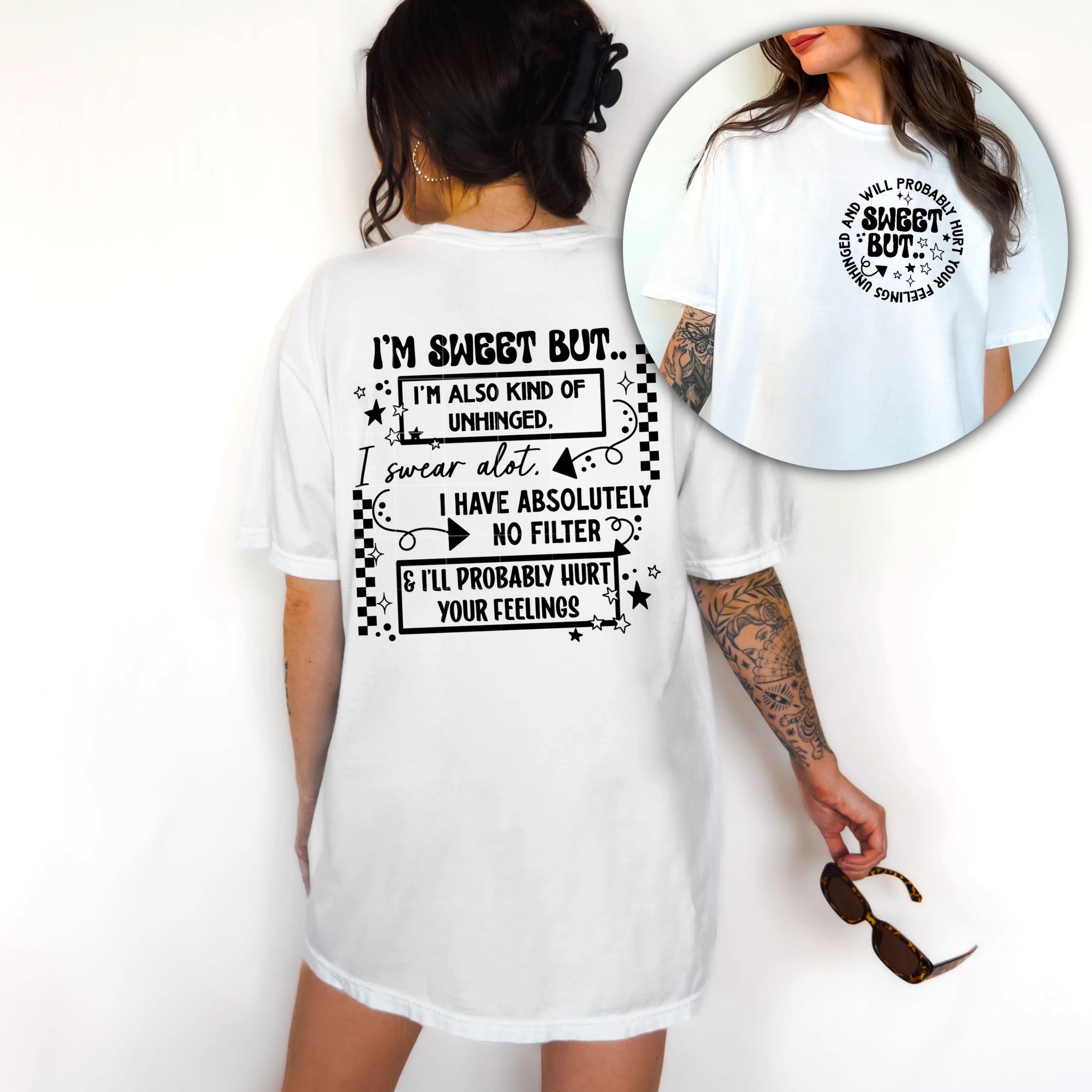 SWEET BUT- POCKET PRINT DOUBLE SIDED TEE - Image 2