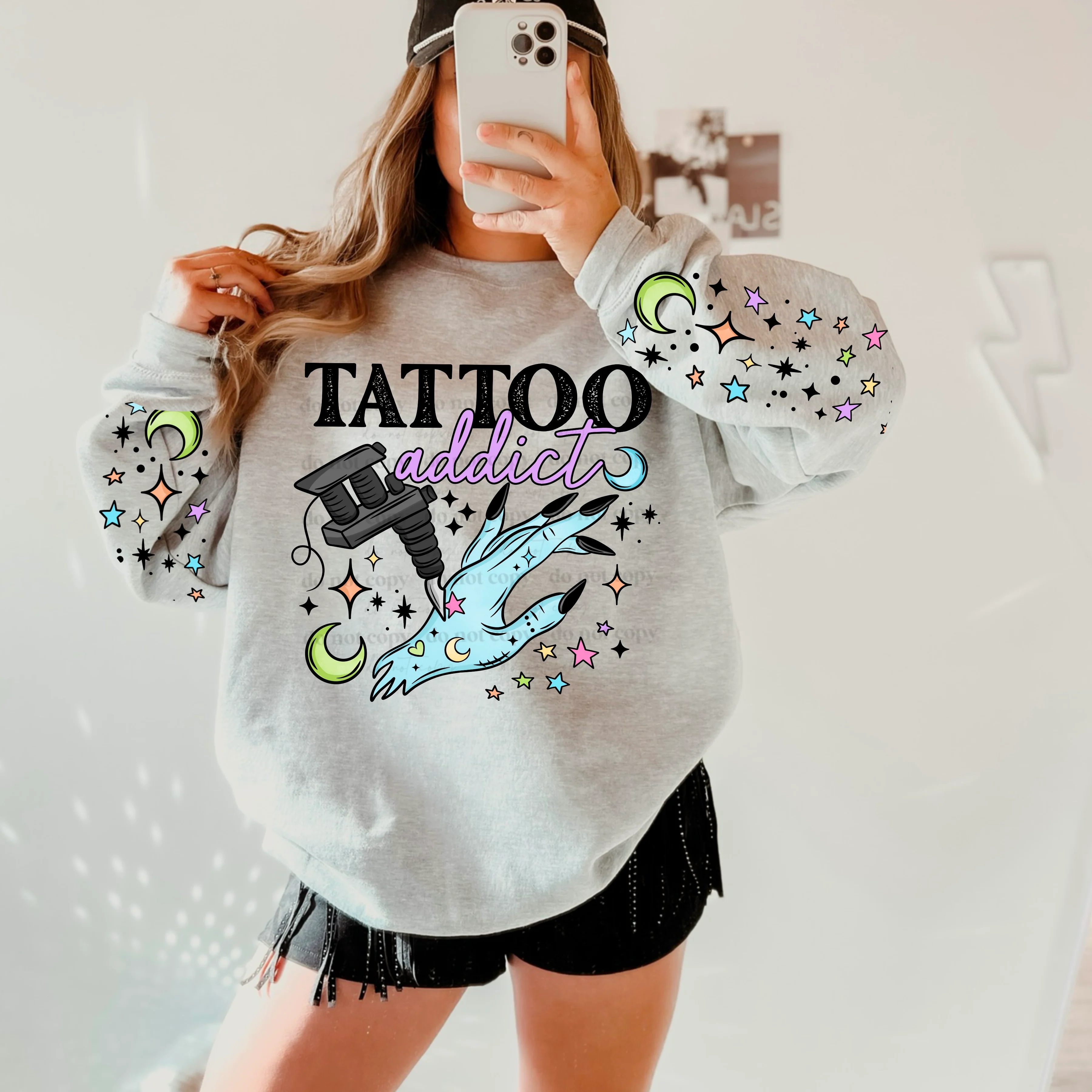 TATTOO ADDICT SWEATSHIRT W/ SLEEVE PRINT - Image 2