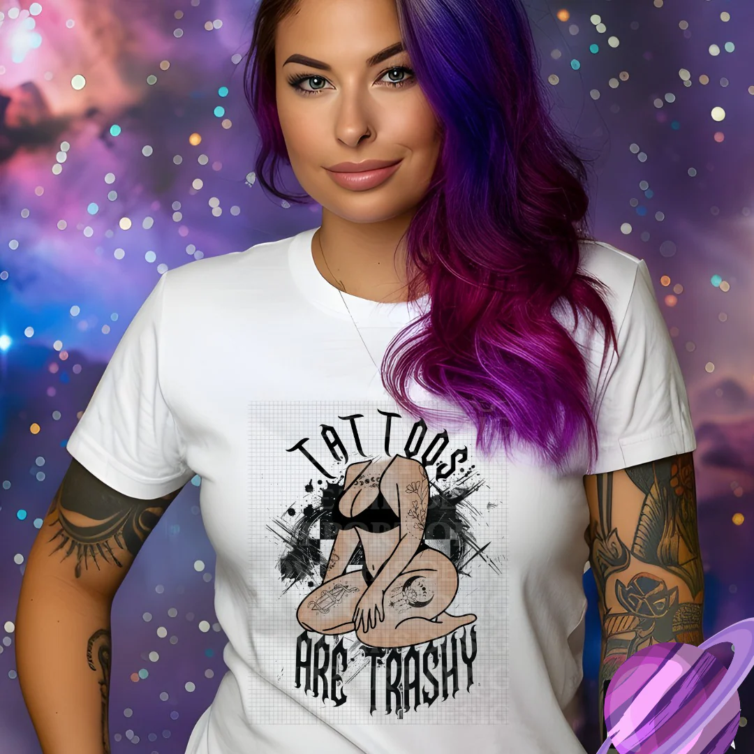 TATTOOS ARE TRASHY TEE (Put Light, Medium or Dark in Order Notes) - Image 2