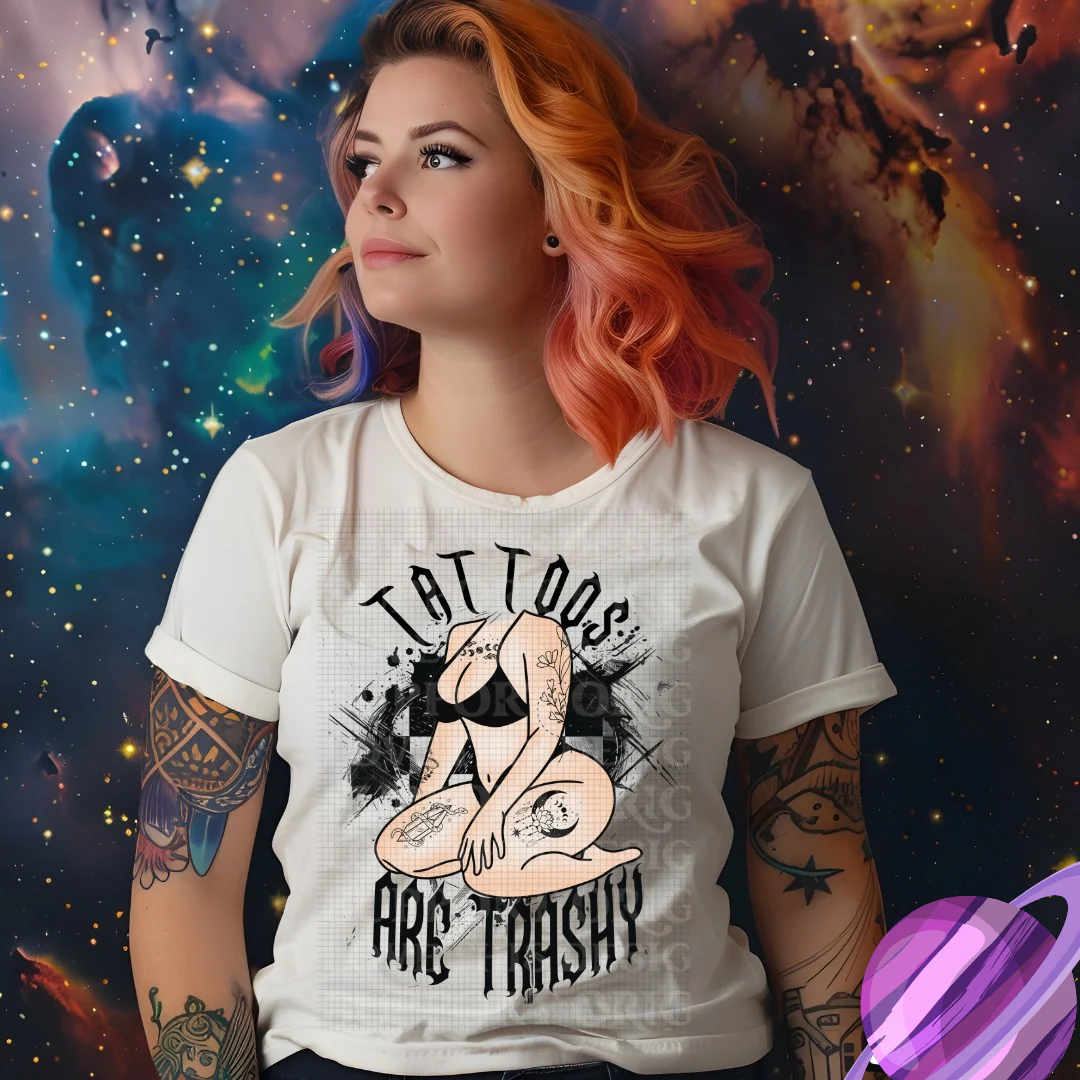 TATTOOS ARE TRASHY TEE (Put Light, Medium or Dark in Order Notes) - Image 3