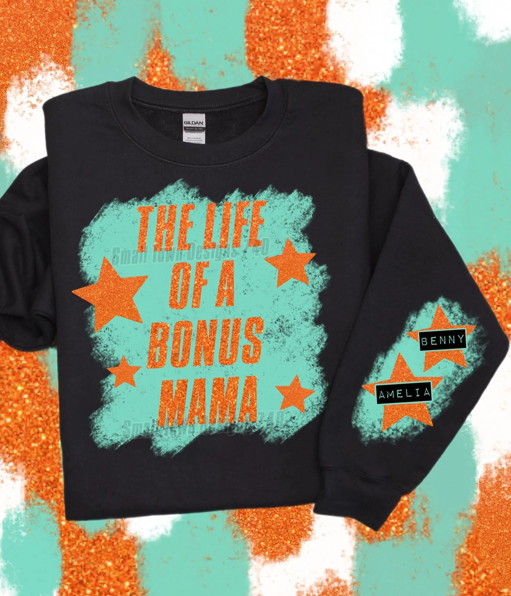 THE LIFE OF A NAME PERSONALIZED SWEATSHIRT W/ SLEEVE PRINT - Image 2