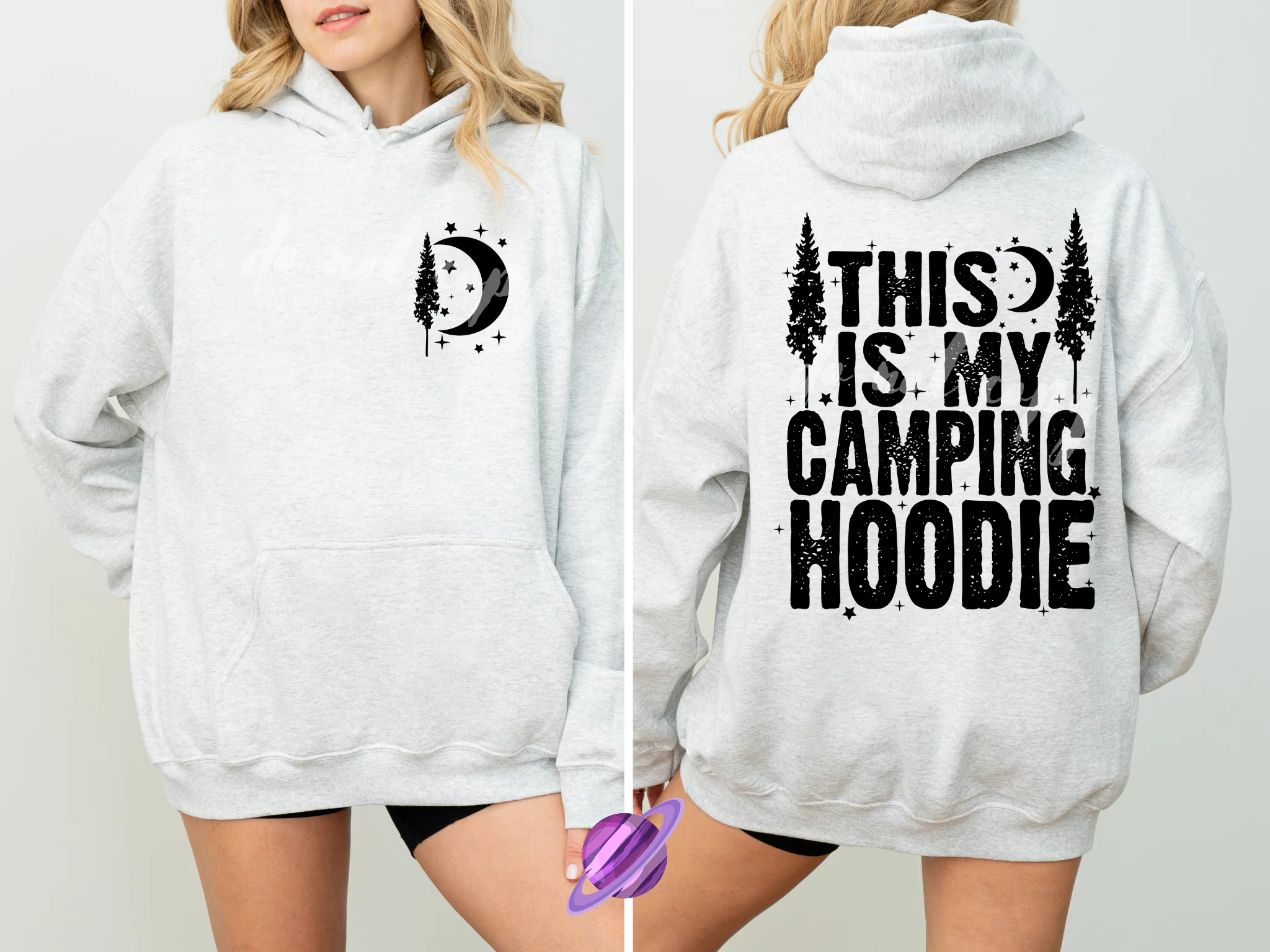 THIS IS MY CAMPING HOODIE - FRONT & SLEEVE DESIGN HOODIE