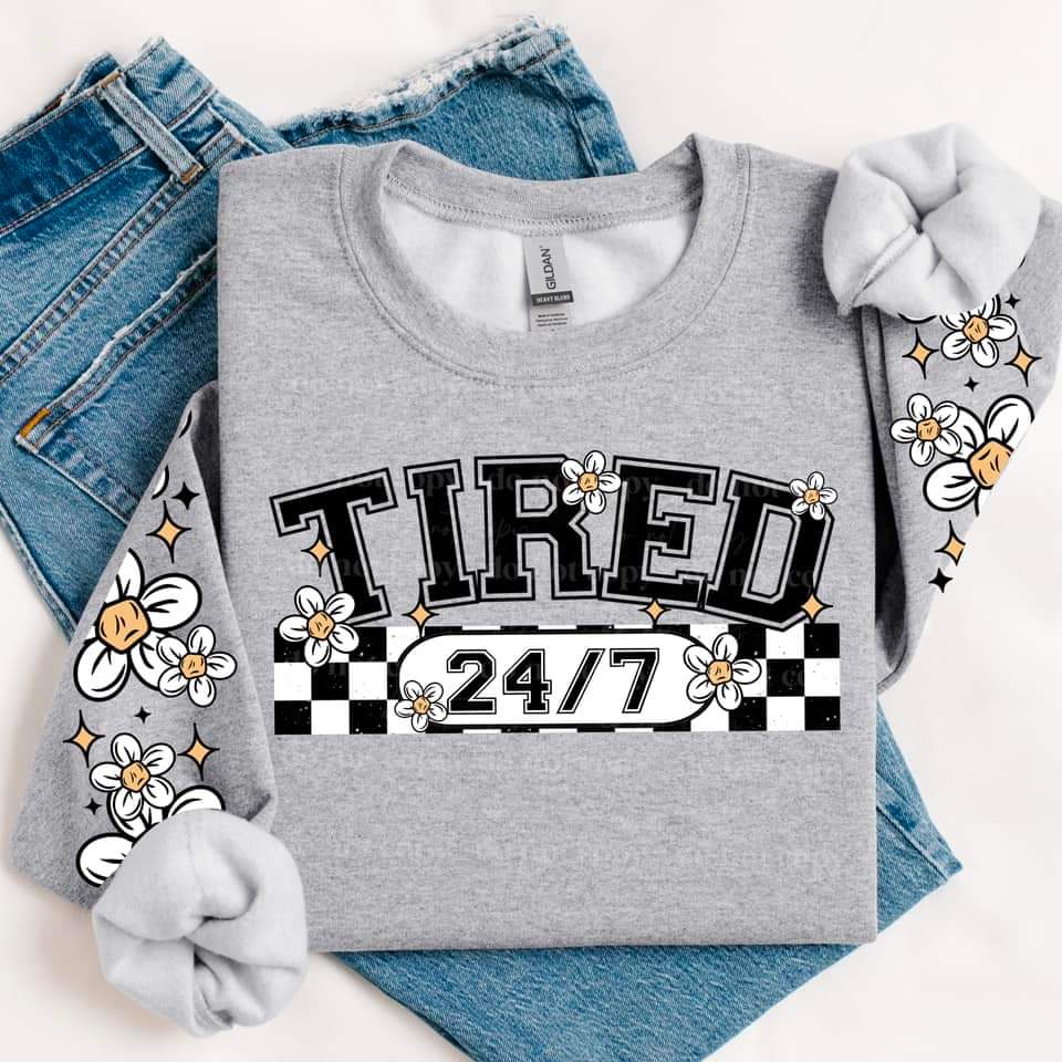 TIRED 24/7 SWEATSHIRT W/ SLEEVE PRINT - Image 2