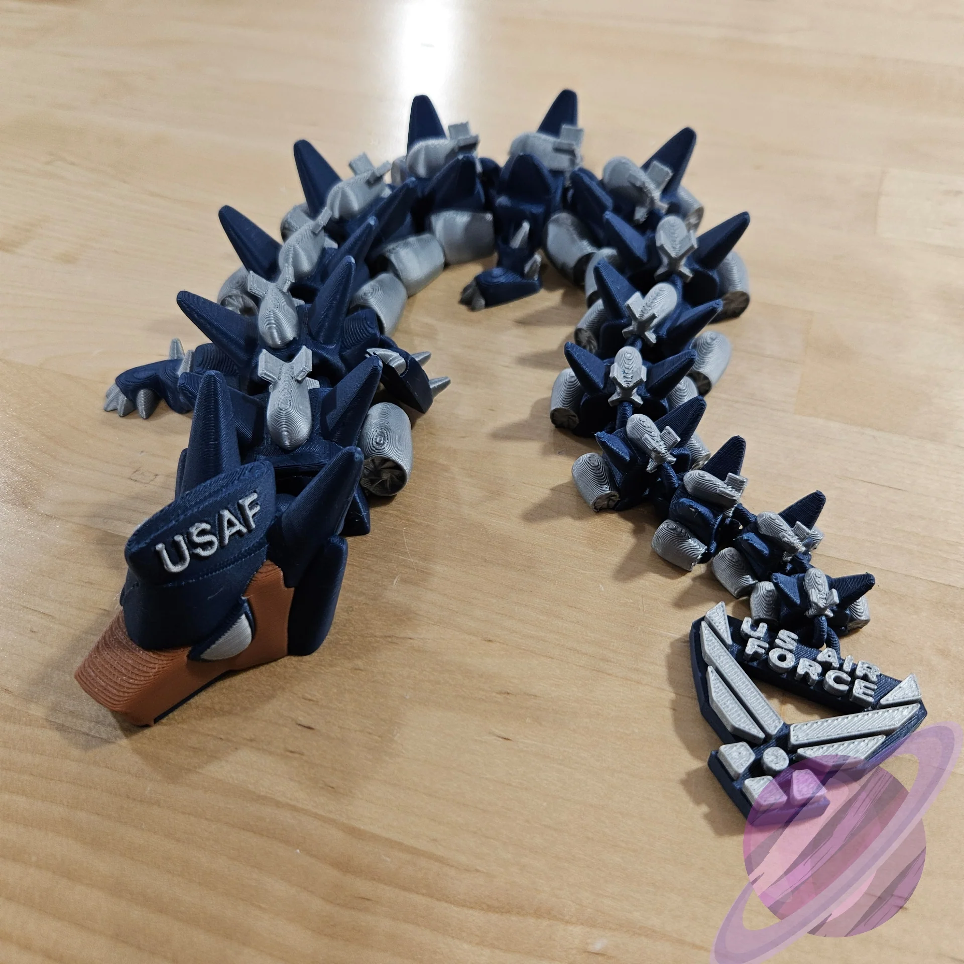 USAF AIR FORCE 3D PRINTED ARTICULATED DRAGON - Image 3