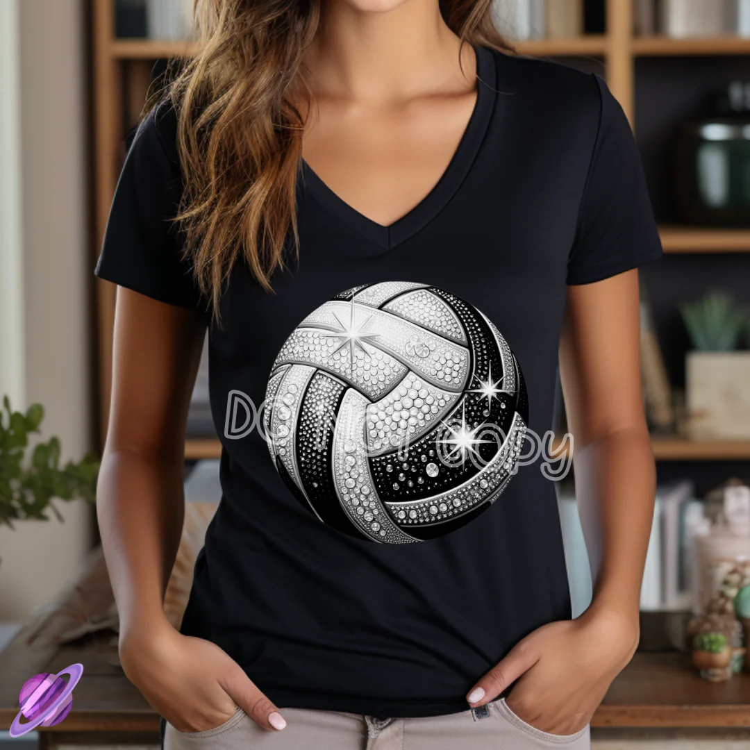 VOLLEYBALL GLAM TEE VNECK