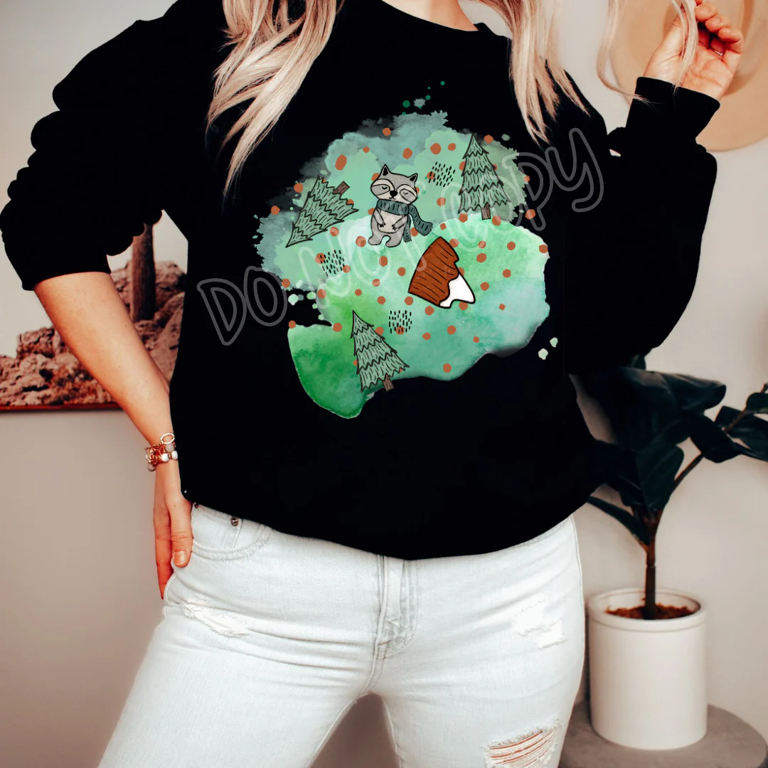 WINTER RACOON - HOLIDAY RUN 1 - UNISEX TEE ADULTS/KIDS