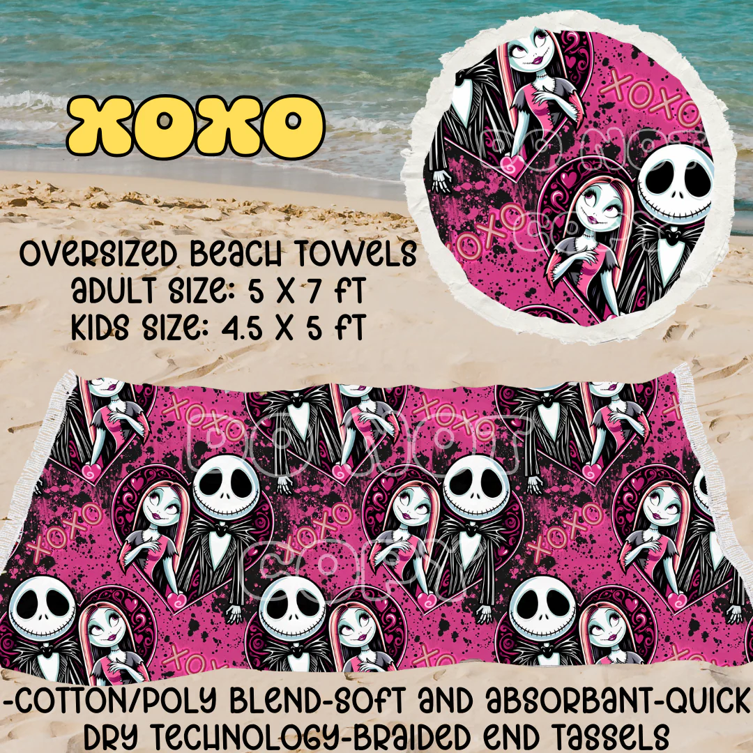 XOXO-OVERSIZED BEACH TOWEL 6-PREORDER CLOSING 3/20