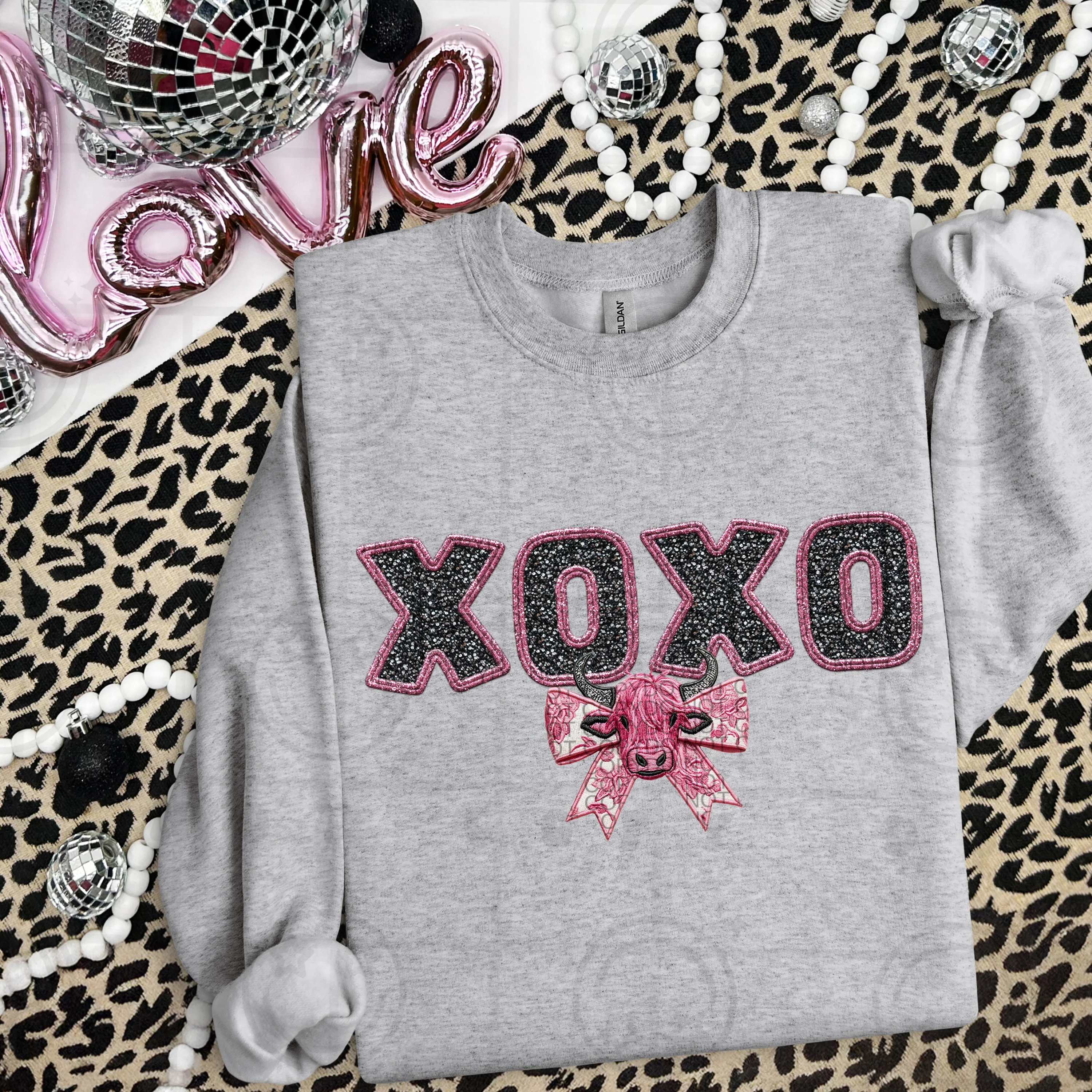 XOXO PINK HIGHLAND SWEATSHIRT