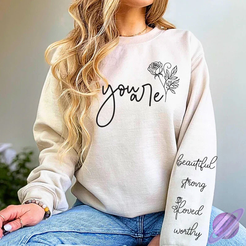 YOU ARE SWEATSHIRT W/ SLEEVE PRINT - Image 2
